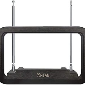 ANTAN DVB-T655VA Indoor TV Antenna 25-35 Miles Range -Support 8K 4K 1080P UHF VHF Freeview Channels with Longer 10ft Coaxial