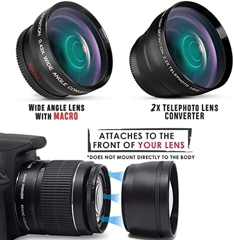 58mm Lens Kit for Canon EOS Rebel T8i T7i T7 T6i T6S T6 T5i T5 SL2 SL3 EOS 90D 80D 77D 70D 60D EOS 9000D 800D 760D 1300D 1200D - Image 3