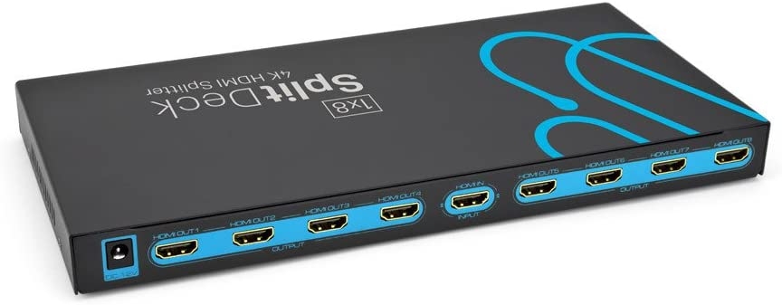 Splitdeck 4K 8-port HDMI 2.0 Splitter by Sewell - 1x8 Distribution Amplifier, 4K at 60Hz, 3D, HDCP 2.2, 4:4:4 Chroma - Image 2