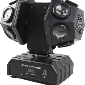 Stage Light, 12*3W 3-in-1 RGBW Mini LED Moving Stage Light, DMX512 Moving Head Light for Events Sound Activated for KTV Disco