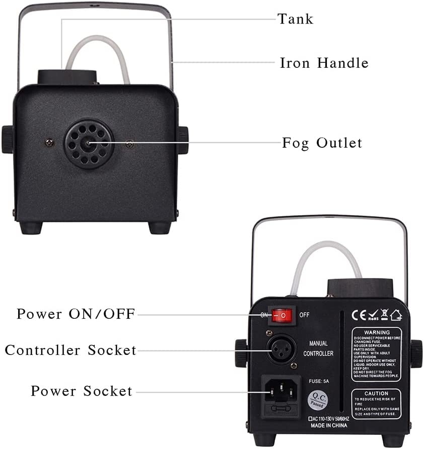 Fog Machine 1500 Watt with 2 Sets of Controllers, Professional Stage Smoke Machine for DJ Halloween Parties Wedding Christmas - Image 5