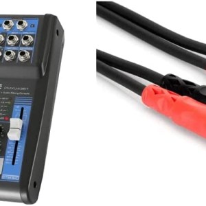 Pyle Professional Audio Mixer Sound Board Console System Interface 4 Channel Digital USB Bluetooth MP3 Computer Input 48V