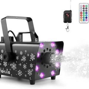Snow Machine, Hakuta 800W Snow Machine with 8 LED RGB Lights, 13 LED Lighting Colors and 2 Remotes, Perfect for Christmas,