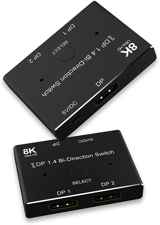 Angusplay DisplayPort Switch 8K Splitter Bidirectional DP 1.4 Switcher 2 in 1 Out/1 in 2 Out Supports 8K@30Hz 4K@120Hz - Image 2