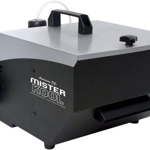 American DJ 400 watt unit creates low lying fog by running the fog through a cooling chamber uses regular ice!
