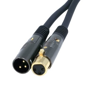Monoprice 104752 Premier Series XLR Male to XLR Female - 10Ft - Black - Gold Plated | 16AWG Copper Wire conductors [Microphone &