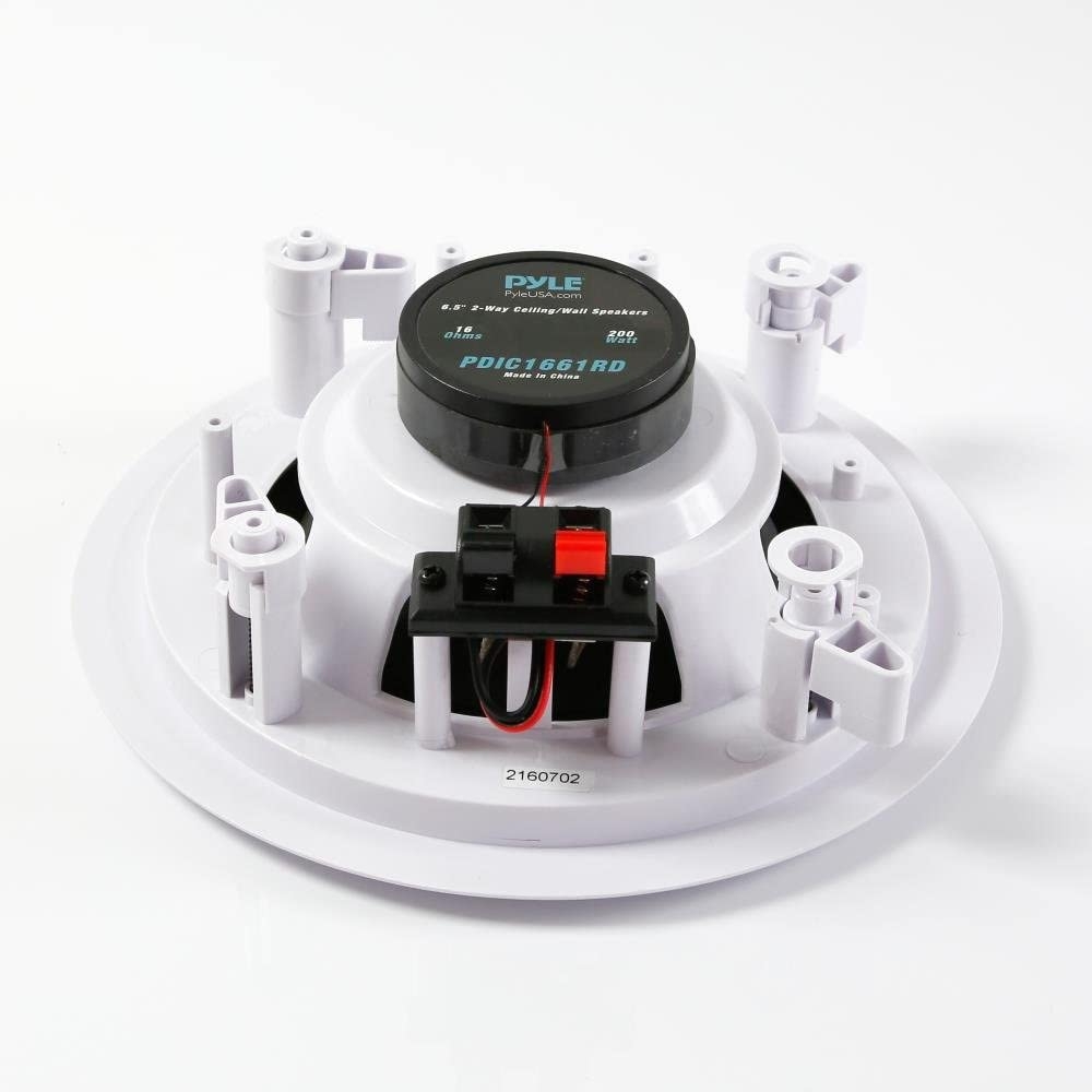 Pyle Pair 6.5” Flush Mount In-wall In-ceiling 2-Way Home Speaker System Spring Loaded Quick Connections Dual Polypropylene - Image 4