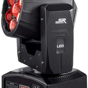 Monoprice Stage Wash Moving Head (RGBW) | with Zoom, 12 Watt, x 7 LED, Includes Built-in auto and Sound Active Programs - Stage