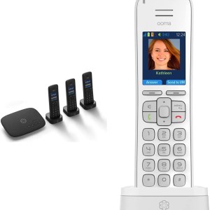 Ooma Telo VoIP Free Internet Home Phone Service with 3 HD3 Handsets. Affordable landline Replacement. Unlimited Nationwide