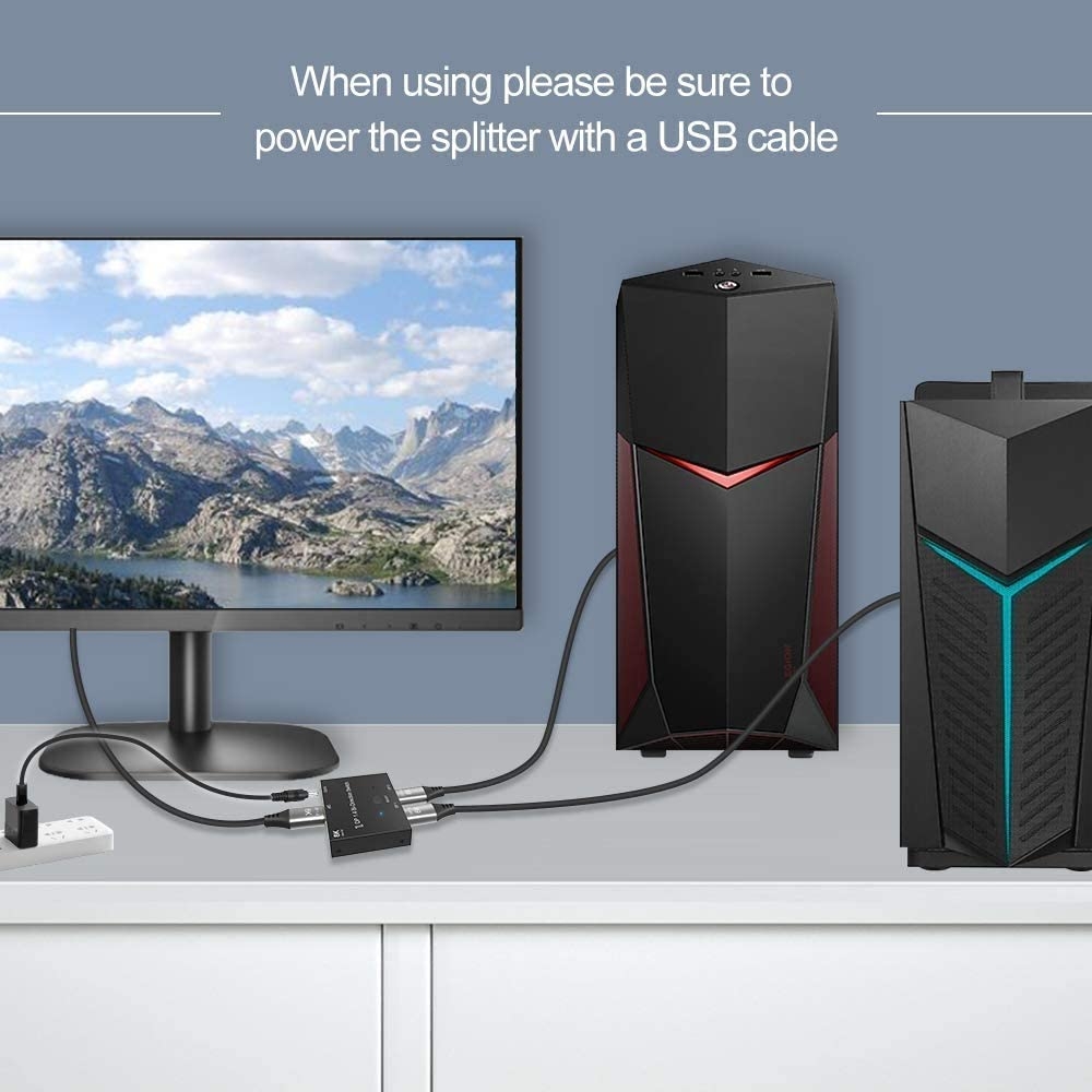 Angusplay DisplayPort Switch 8K Splitter Bidirectional DP 1.4 Switcher 2 in 1 Out/1 in 2 Out Supports 8K@30Hz 4K@120Hz - Image 5
