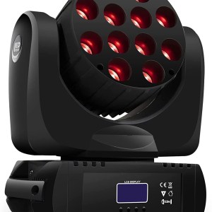 SHEHDS Moving Head Light Beam Wash LED 12x12W RGBW 4in1 DJ Lights Lighting Professional 9/16 Channels DMX512 Uplighting Strobe