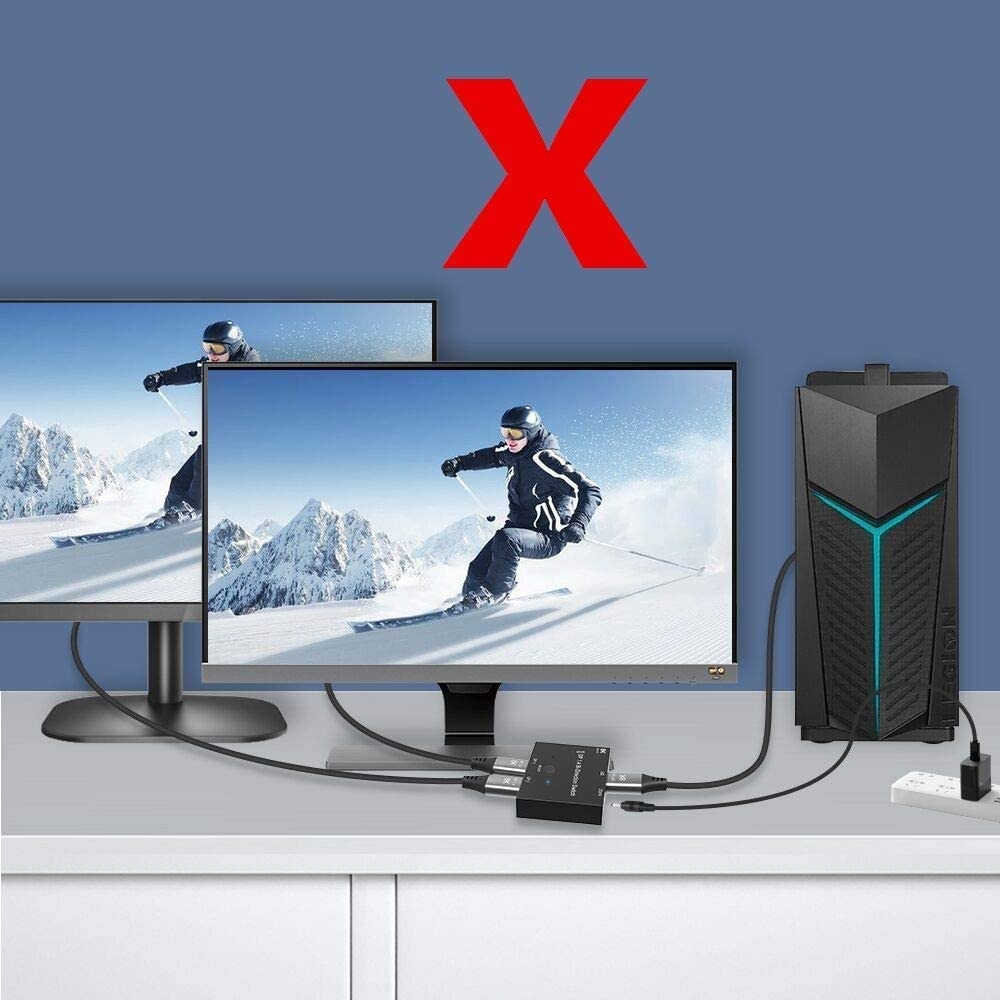 Angusplay DisplayPort Switch 8K Splitter Bidirectional DP 1.4 Switcher 2 in 1 Out/1 in 2 Out Supports 8K@30Hz 4K@120Hz - Image 7