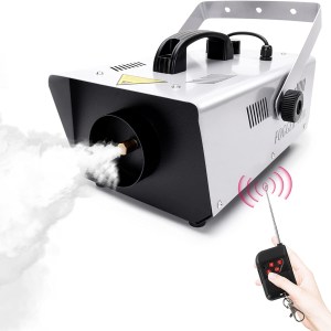 HOLDLAMP Fog Machine, 1200W and 6000CFM Smoke Machine with Wireless Remote Control and 6 Colorful LED Lights for Christmas