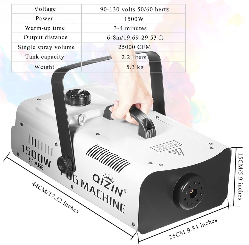 Fog Machine 1500 Watt with 2 Sets of Controllers, Professional Stage Smoke Machine for DJ Halloween Parties Wedding Christmas - Image 22