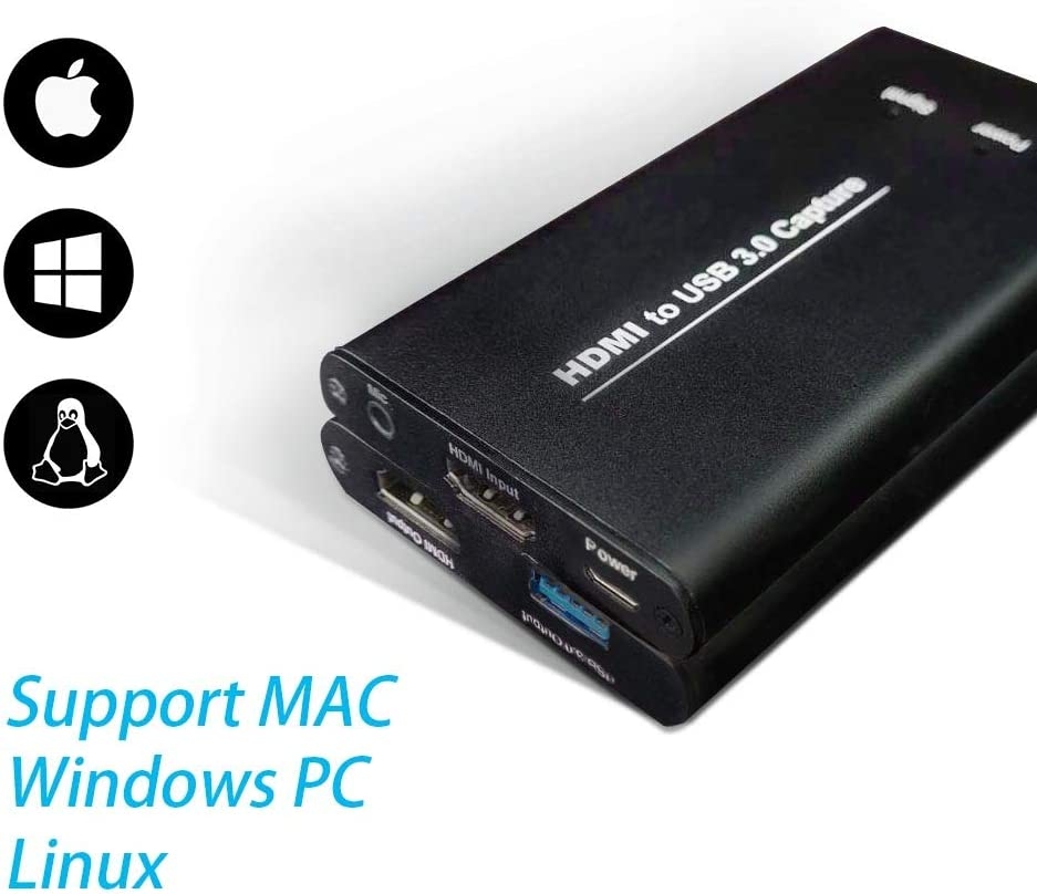 P Panoraxy USB Capture Video Card , HDMI to USB 1080P60S Recording,Free Lag Loop-Out Video,USB 3.0 ,MIC Input,Audio Output, - Image 2