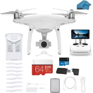DJI Phantom 4 PRO Plus V2.0 Quadcopter Drone with 1-inch 20MP 4K Camera KIT with Built in Monitor, 64 GB Micro SDXC Card, Reader