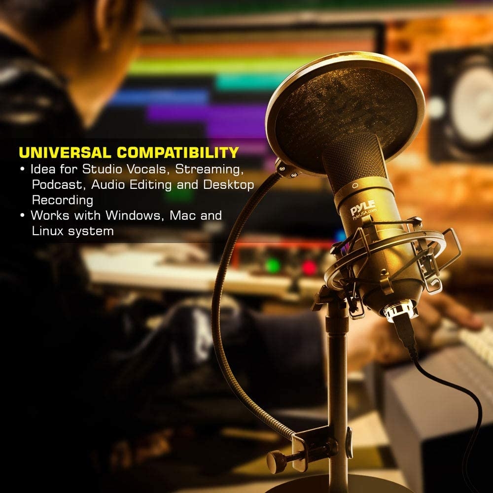 USB Microphone Podcast Recording Kit - Audio Cardioid Condenser Mic w/ Desktop Stand and Pop Filter - For Gaming PS4, Streaming, - Image 2