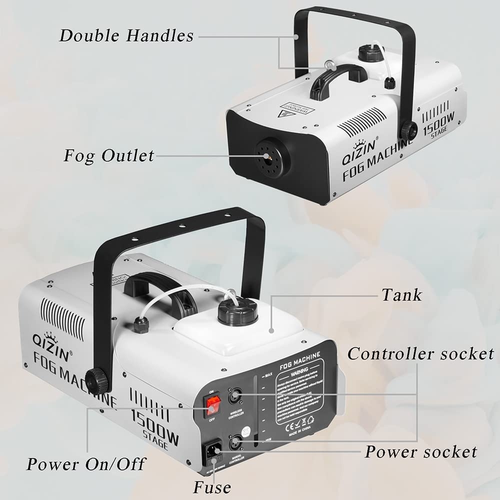 Fog Machine 1500 Watt with 2 Sets of Controllers, Professional Stage Smoke Machine for DJ Halloween Parties Wedding Christmas - Image 23