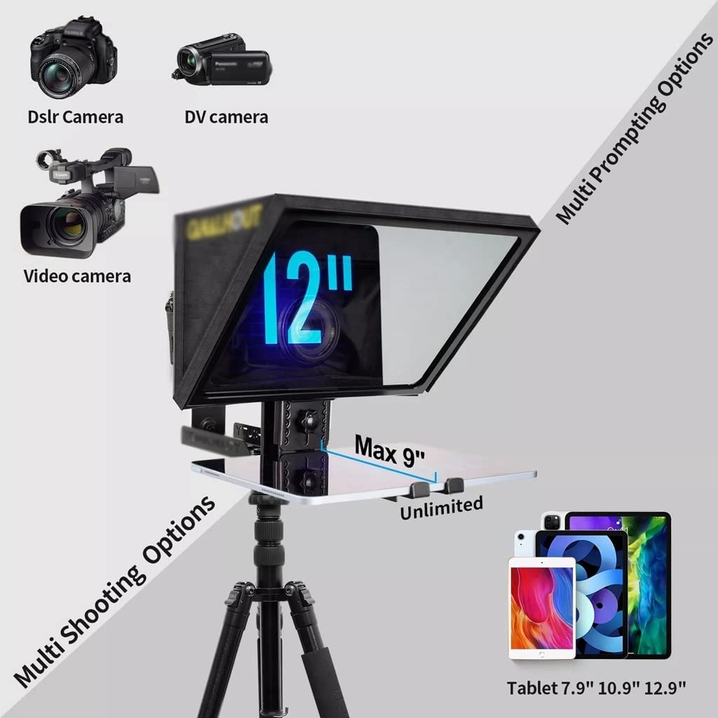 ZLXDP Liftable Teleprompter with Tempered Beam Splitter 70/30 Glass Supports Wide-Angle Shooting, Recording Short Videos - Image 2
