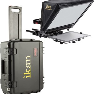 Ikan Elite Generation 2 Universal Large Tablet Teleprompter for Surface Pro & Ipad Pro, Beam Splitter 70/30 Glass w/Rolling Case