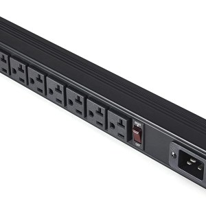 StarTech.com 8 Outlet Horizontal 1U Rack Mount PDU Power Strip for Network Server Racks - Surge Protection - 120V/15A - w/ 6ft