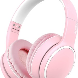 RORSOU R10 On-Ear Headphones with Microphone, Lightweight Folding Stereo Bass Headphones with 1.5M No-Tangle Cord, Portable