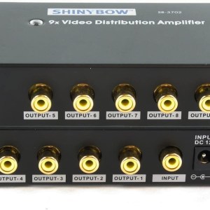 Shinybow 1x9 (1:9) 9-Way Composite RCA Video Splitter Distribution Amplifier SB-3702RCA