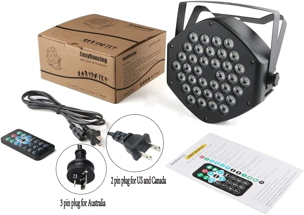 Par Lighting for Stage, 36x1W LED RGB 7 Channel with Remote for DJ KTV Disco Party (4 PCS) - Image 7