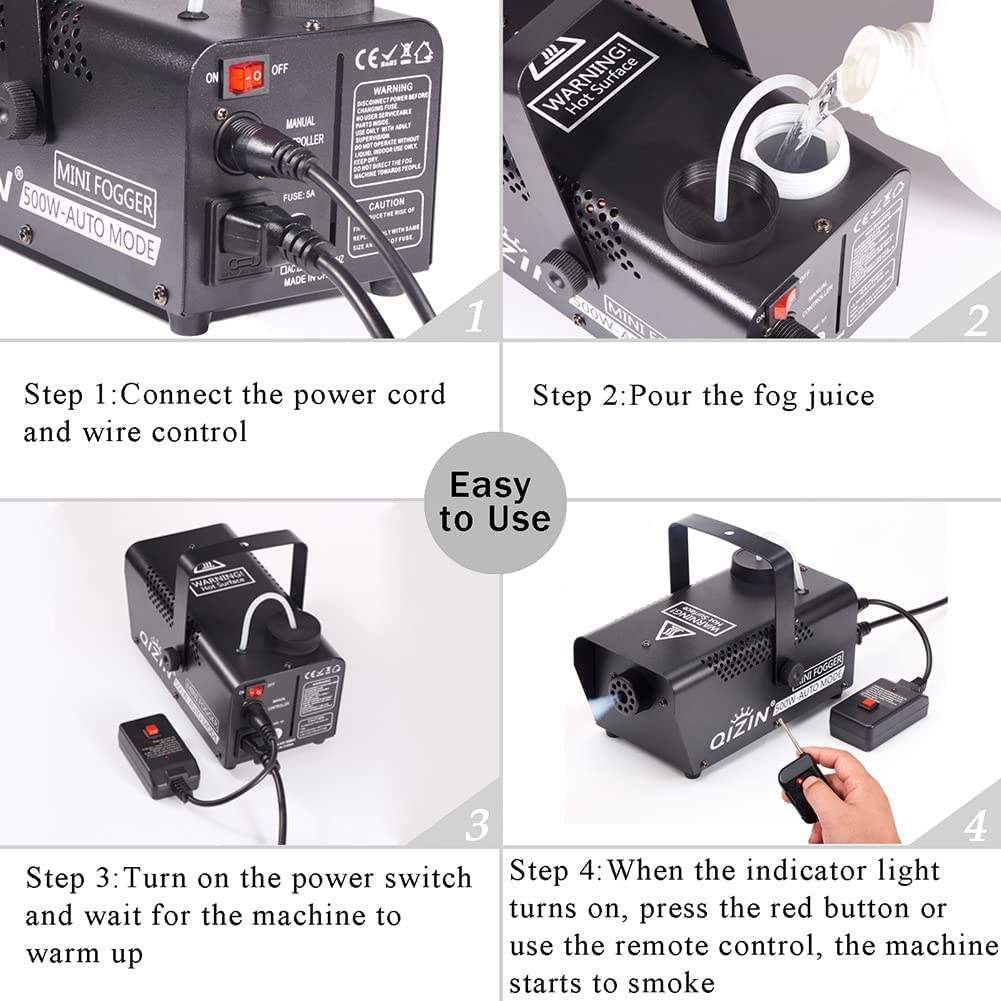 Fog Machine 1500 Watt with 2 Sets of Controllers, Professional Stage Smoke Machine for DJ Halloween Parties Wedding Christmas - Image 6