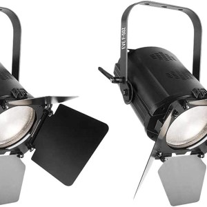 (2) Chauvet DJ EVE F-50Z LED Fresnel DMX White D-Fi Spot Lights, w/ Manual Zoom