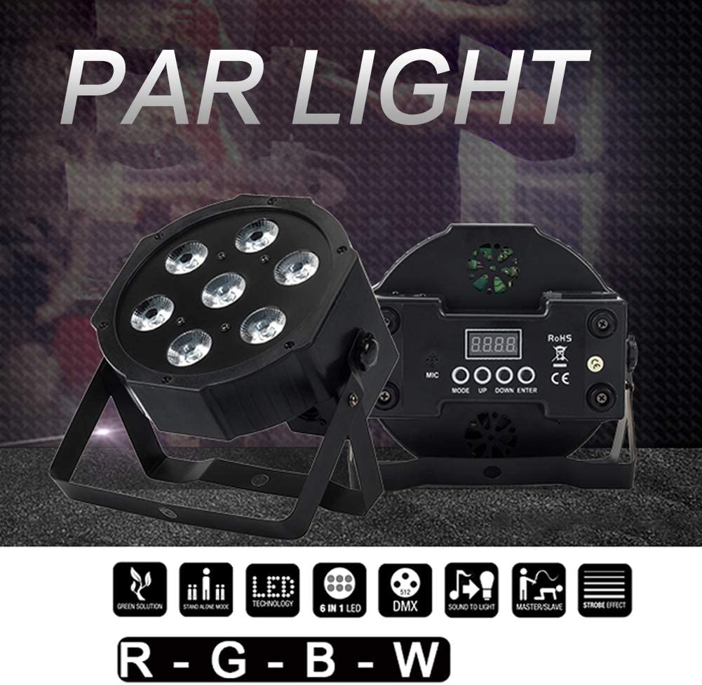 SHEHDS Stage Lights 18x12W LED Par Can Lights RGBW 4in1 DMX Uplights Aluminum Shell LED Stage Lighting DJ Lights with Sound - Image 15