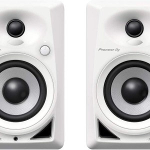 Pioneer DJ DM-40-W - 21W 4" Two-Way Active Monitor - White (Pair)