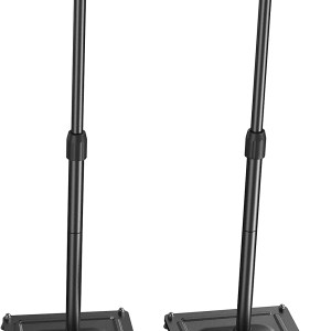 PERLESMITH Universal Speaker Stands Height Adjustable Extend 31.22” to 46.18” Holds Satellite Speakers & Bookshelf Speakers