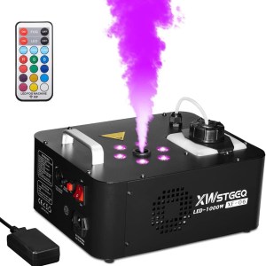 Fog Machine 1500 Watt with 6 LED Lights and Wireless Remote, Professional Stage Smoke Machine for DJ Halloween Parties Wedding