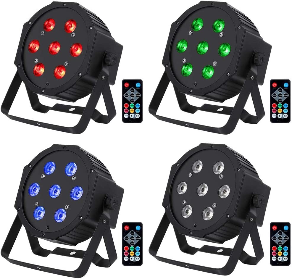 2 Pack Par Lights, YeeSite 70W 7LEDs RGBW 4 in 1 Stage Lights Sound Activated by Remote & DMX Control, Multi-Mode Par Can Light - Image 8