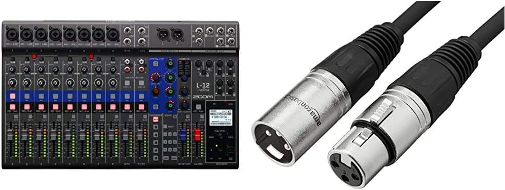 Zoom LiveTrak L-12 Digital Mixer & Multitrack Recorder, for Music, Podcasting, and More, 12-Input/ 14-Channel SD Recorder,