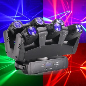 Stage Lights 6 Beams RGBW LED Moving Head Beam Light DMX Party Club Bar Stage Lighting Par Lighting Sound Activated for DJ KTV