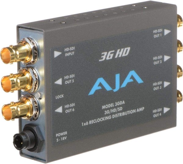 AJA 3GDA 1x6 3G/HD/SD Reclocking Distribution Amplifier - Event ...