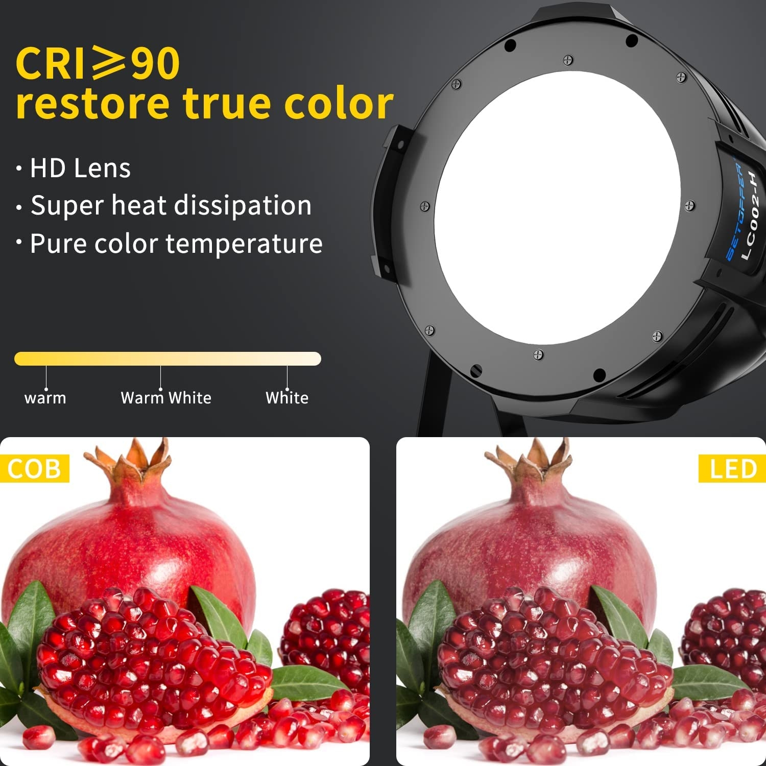 BETOPPER Stage Lights 200W COB LED Stage Spotlights w/Barndoor Warm & Cold White LED Par Lights DMX/Master-Slave DJ Lights - Image 2