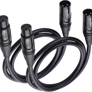Cable Matters 2-Pack Premium XLR to XLR Microphone Cable 6 Feet, Oxygen-Free Copper (OFC) XLR Male to Female Cord/XLR Cables/Mic