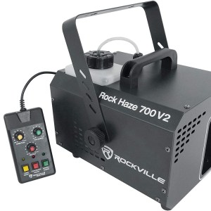 Rockville ROCKHAZE 1000 V2 CFM DMX Hazer Machine Water Based DJ/Club Haze+2 Remotes, Black