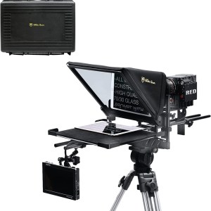 Glide Gear TMP 500 Universal Video Camera Tripod Teleprompter 15mm Rails w/ Carry Case