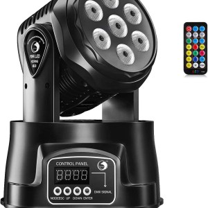 U`King Moving Head Light RGBW LED Stage Lighting Effect 7x10W Moving Heads Wash Lights by DMX and Remote Control with