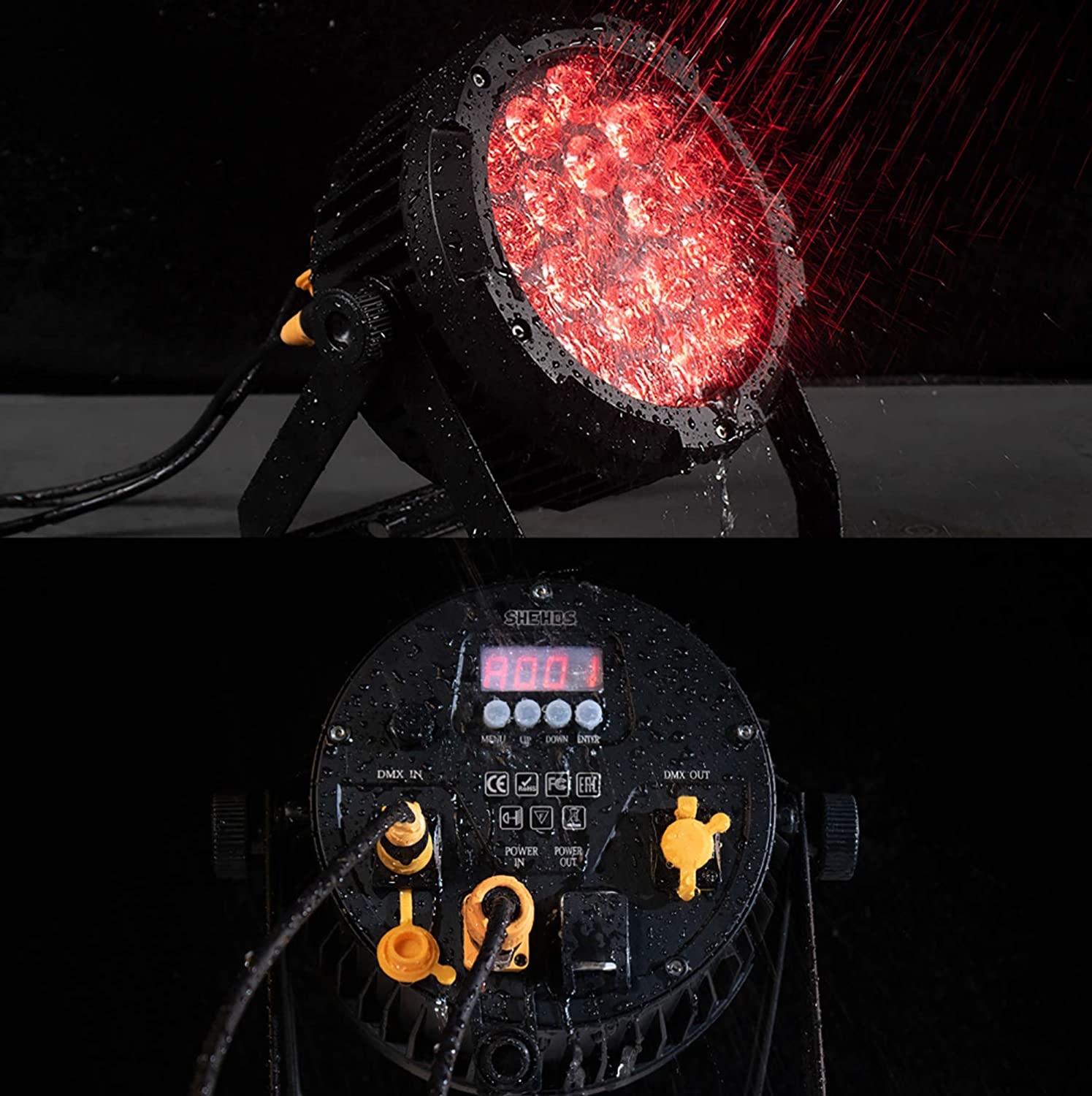 SHEHDS Stage Lights 18x12W LED Par Can Lights RGBW 4in1 DMX Uplights Aluminum Shell LED Stage Lighting DJ Lights with Sound - Image 2