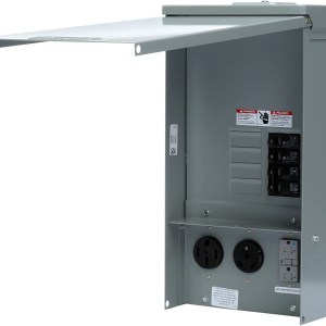 Siemens TL137US Talon Temporary Power Outlet Panel with a 20, 30, and 50-Amp Receptacle Installed, Unmetered
