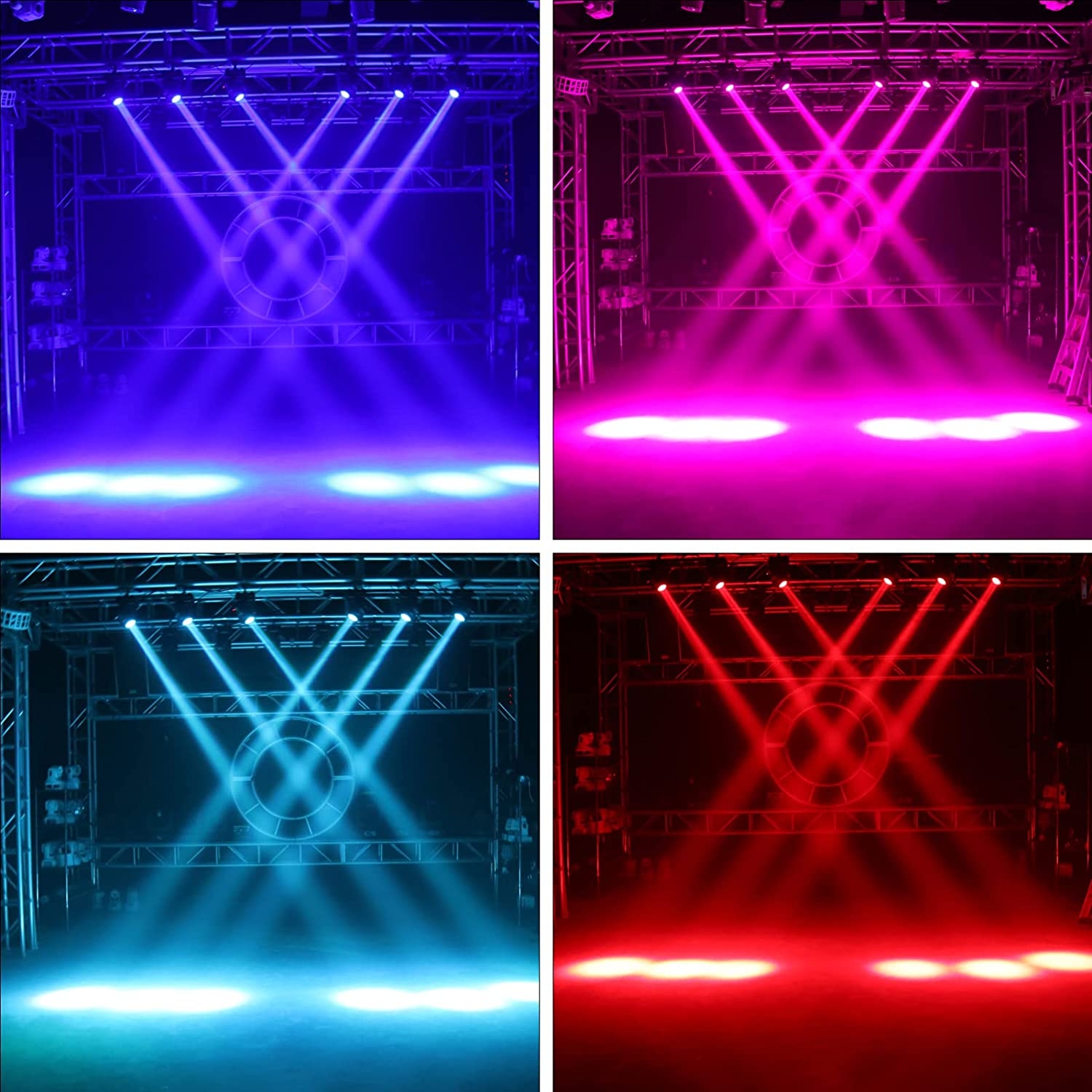 110W Moving Head Party Light LED Stage Lighting - RGBW Disco Light Dmx-512 Strobe Light with Remote Control 8 Patterns 8 Colors for DJ Birthday Effect Beam Club Bar Lighting Technology