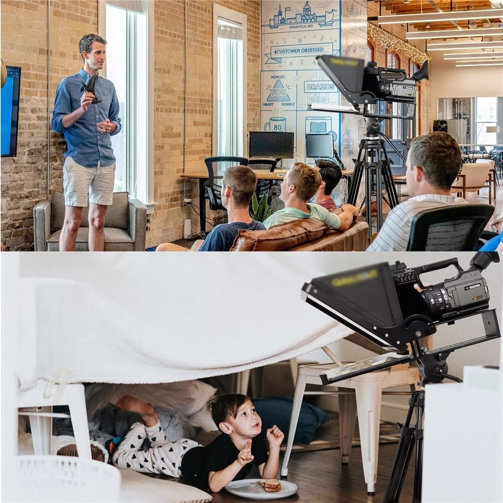 ZLXDP 16" Universal Teleprompter for All Tablets/iPad,Video Camera/DSLR,Pre-Assembled, 70/30 Beam Splitting Glass with Tote - Image 3