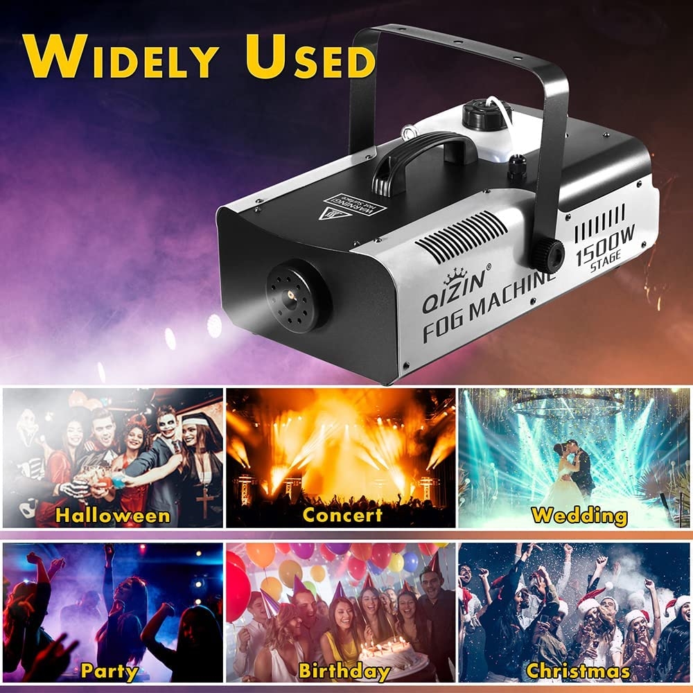 Fog Machine 1500 Watt with 2 Sets of Controllers, Professional Stage Smoke Machine for DJ Halloween Parties Wedding Christmas - Image 10