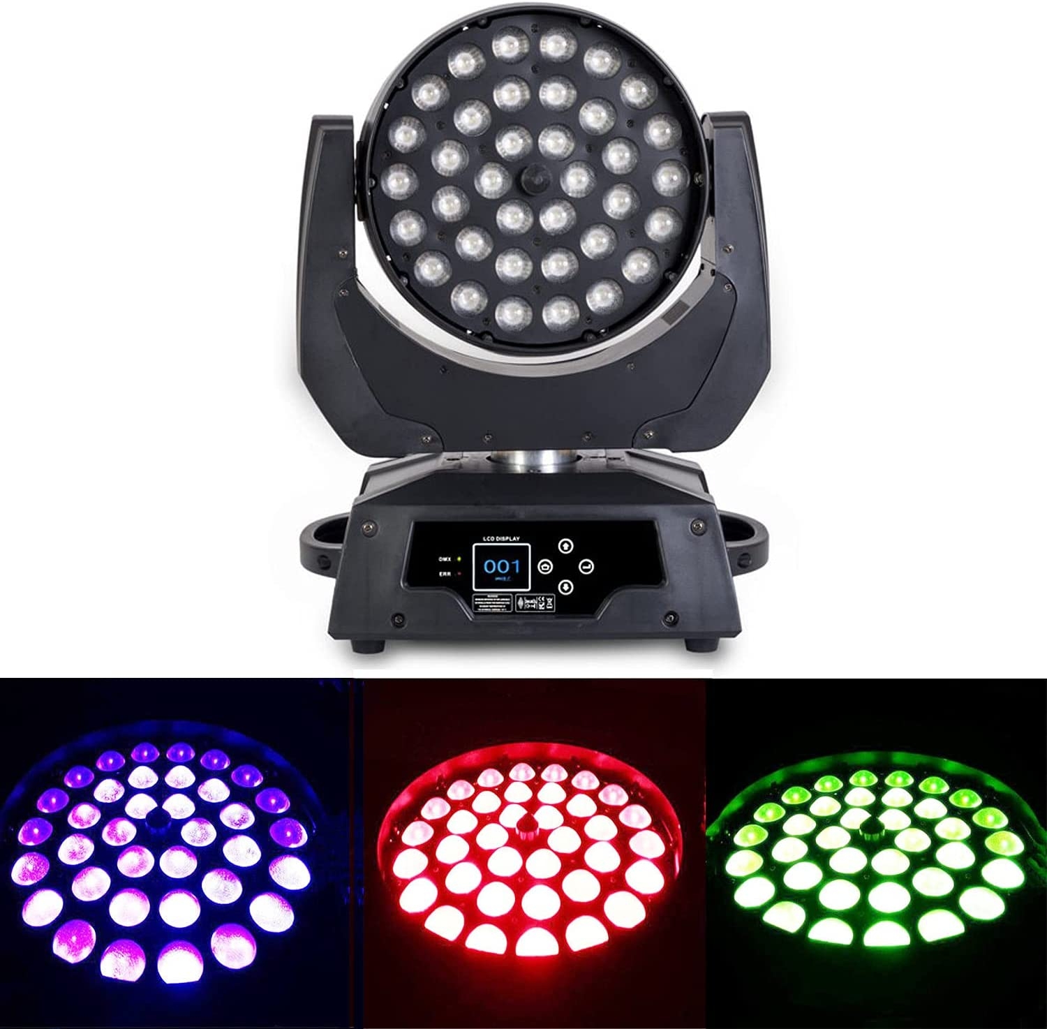 Flyeer RGBW 36x12w Moving Head Light 4 in 1 DMX Zoom Moving Head XPC Stage Light for Wedding Christmas Birthday DJ Disco KTV Bar