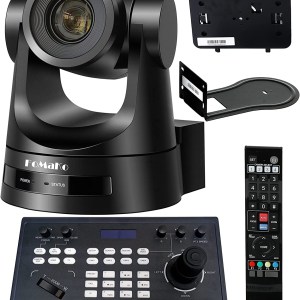 FoMaKo PTZ Camera 20X Optical Zoom HDMI PTZ Bundle with PTZ Controller PoE Keyboard,Contains 2 Items(FMK20SDI+KC608)